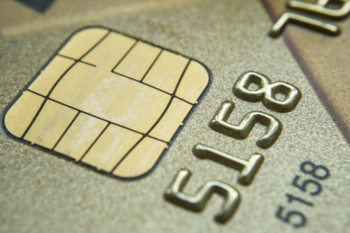 Close Up Chip on EMV Card