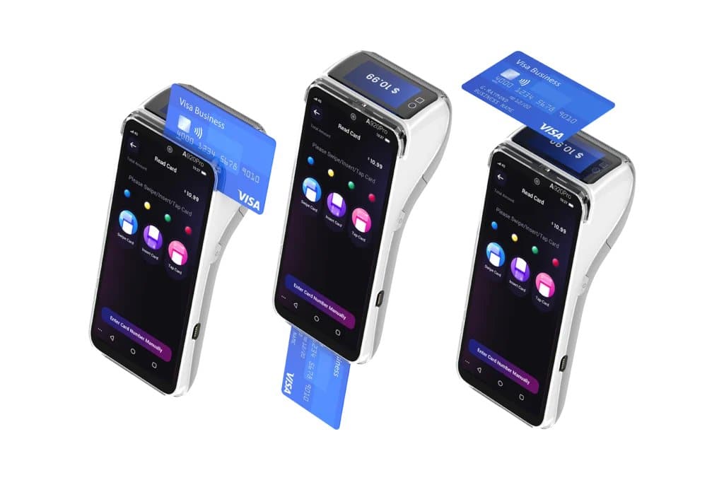 PAX A920 Pro — in use, card tap