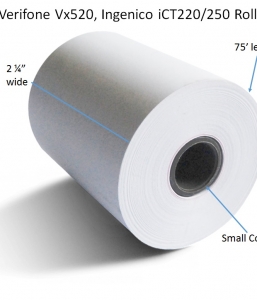 25pk 75ft Thermal Paper Rolls (Ingenico iCT220 or iCT 250 and Verifone Vx520)